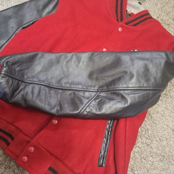 Edelbrock Racing Varsity Lettermen's Embroidered Wool Blend Leather Jacket-L-USA - Picture 8 of 11